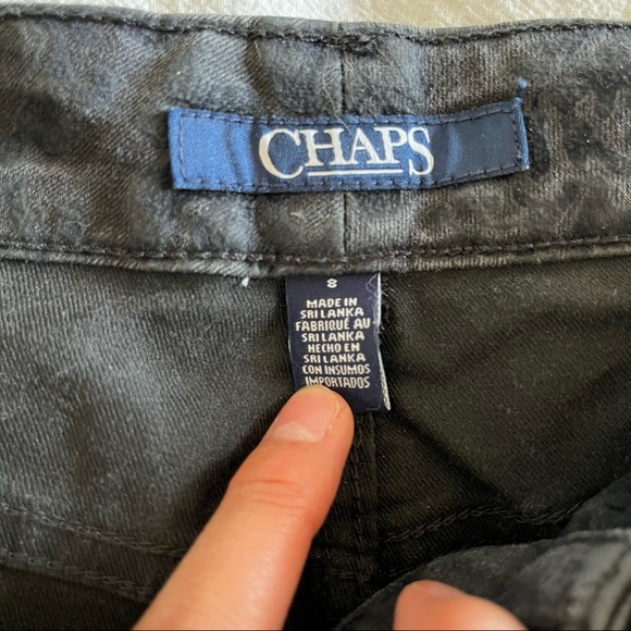 Chaps Velvet details Floral Skinny Jeans Bottoms Pants Size 8 - Picture 5 of 7